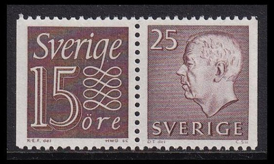 Ruotsi 520-478DD ** Numero-Gustaf vihkopari (1964)