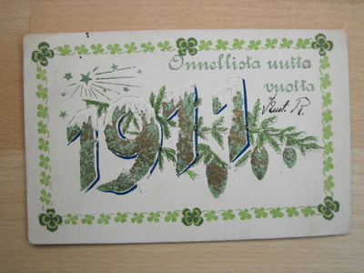 VANHA Postikortti Onnitelukortti 1911