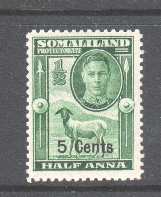 Somaliland protectorate 1951 5 cents   vanhaa