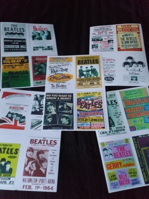 THE BEATLES -- julistesetti A4 x 5 (mm. UPEA lahja !!!) #1