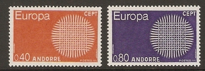 Andorra, Ranskan posti 1970, Eurooppa-merkit