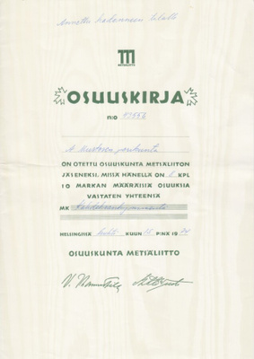 OKK 1948 ja 1947 Metsäliitto Osuuskunta, Helsinki 2 kpl