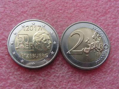 2 Euron Luxemburg 2017 asepalveluksen, UNC