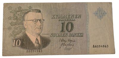 10 Markkaa 1963 ilman Litt A6054963
