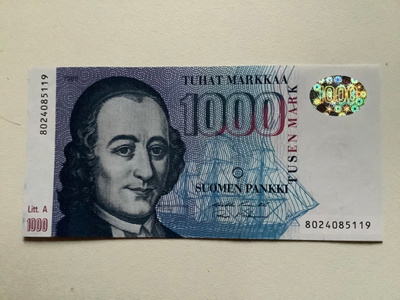 1000 markkaa tusen mark Litt.A 8024085119