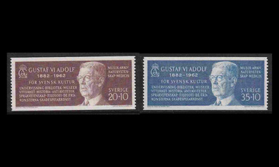 Ruotsi 498-9A ** Kuningas 80v (1962)