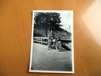 Moottoripyörä BSA A- alkuinen rekisteri valokuva 9x6cm
