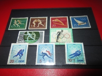 POSTIMERKKEJÄ  OLYMPIA-AIHE  DDR