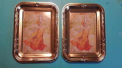 2 x Art Deco tyylisiä tarjotinta , uustuotantoa.Mc Vitie's