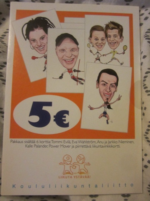 Kortti / Karikatyyrikortti 6 kpl, Wahlström, Evilä, Palander