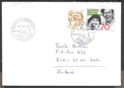 Sveitsi - Lausanne Philatelie PTT 15.12.1997