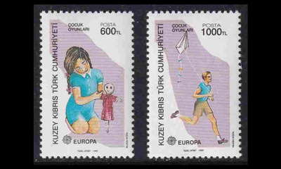 Turkki Kypros 249-50A ** Europa lasten leikit (1989)