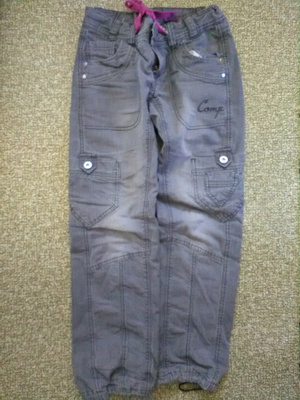 KappAhl Authentic Comp harmaat vuoreelliset housut koko 134