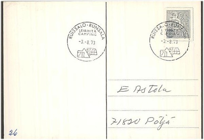 RUISSALO leiruntäleima kortilla 1973