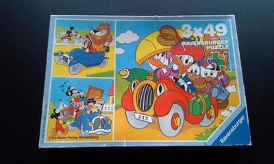 Disney / Ravensburger 3x49 palan palapeli 1986 "On the Road"