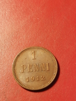*Suomi * 1 penniä *1912 * Copper/Kupari *1+/EF