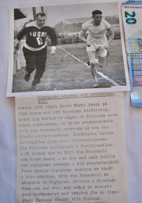 VANHA Valokuva Paavo Nurmi Erik von Frenckell 1930-l