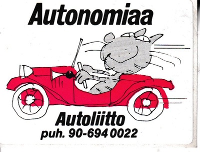 Autoliitto. Autonomiaa , tarra e.237