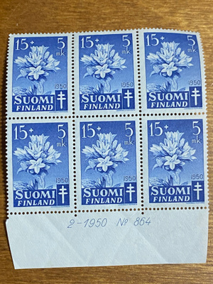 TUB 1950 15MK+5MK NUMERO KUUSILO**
