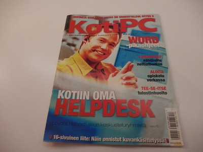 KotiPC -lehti vuodelta 2002 , mm. Word pikaohje