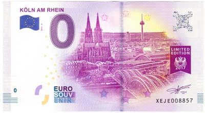 *0-EURO* SAKSA 2017-2*KÖLN AM RHEIN*AITO EURO-SETELI*