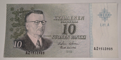 10 Markkaa 1963 Litt. A AZ9533905