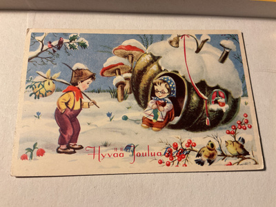 Postikortti Hyvää joulua! 1950-luku