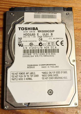 500GB 2,5" kiintolevy