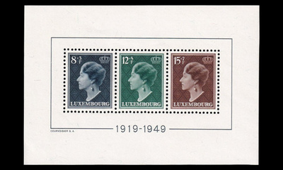 Luxemburg 439-41BL7 * Charlotte vallassa 30v (1949)
