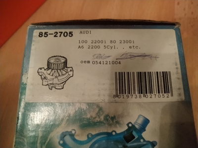Audi, Renault Vesipumppu Aqua Plus 85-2705