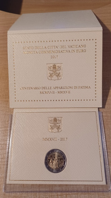2€ 2017/2 Vatikaani "Fatiman ilmestys 100v." UNC Kortissa.