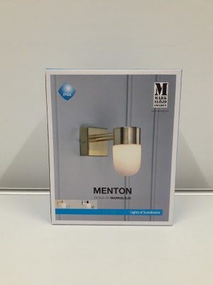 Seinävalaisin Menton 1lmp (chrome-opal,bath, MarkSlöjd,uusi)