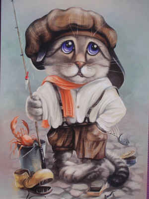 Kissa kalastamassa