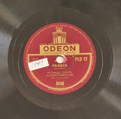 Savikiekko 1935 - Helsingin Odeon konserttiork. Odeon PLD 12