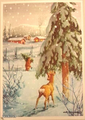 kortti Kuusen ja kirveen kanssa kotiin - erilaisia