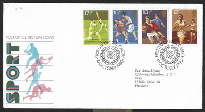 Englanti - Urheilu 1980 FDC (Mic. 850-853)