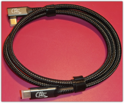 240W USB C -kaapeli / 8K / 40Gbps kulmaliittimellä #30779