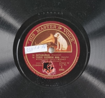 Savikiekko 1928 - Mieskuoro Laulumiehet - HMV X 2802