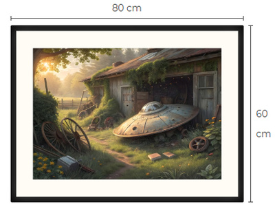 Uusi UFO Sci-Fi Science Fiction taulu 60 cm x 80 cm