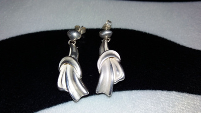 Upea Vintage Hopea korvakorut 925