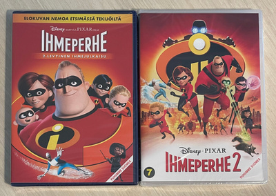 Disney-Pixar: IHMEPERHE 1&2 (3DVD) puhuttu suomeksi (UUSI)