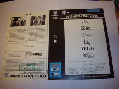 Vhs kansipaperi Fix - ZELIG (Sis.postikulut)