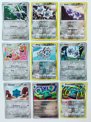 Pokemon Reverse Holo kortteja 9kpl