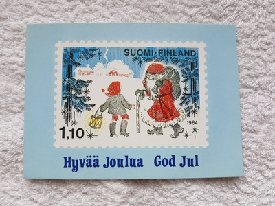 Postin vuoden 1984 joulupostimerkki postikortti*