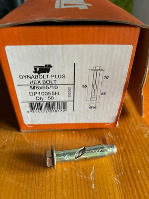 SPIT DYNABOLT PLUS HEX BOLT M8X55/10 ANKKURI , 50kpl