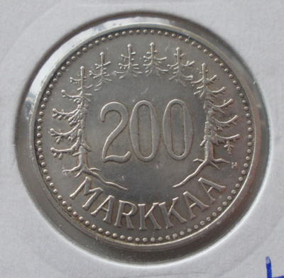 Suomi, 200 Markkaa 1956, Hopeaa