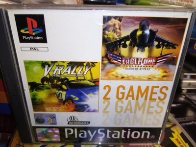 PS1 : 2 GAMES : V-RALLY & EAGLE ONE HARRIER ATTACK