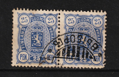 1895 25p Vaakunamerkki pari leimattuna