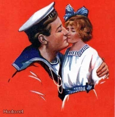 PROPAGANDA / Merijalkaväen sotilas ja pieni tyttö. 1920-l.