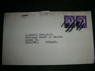 5 korttia/kirjekuorta ulkomailta